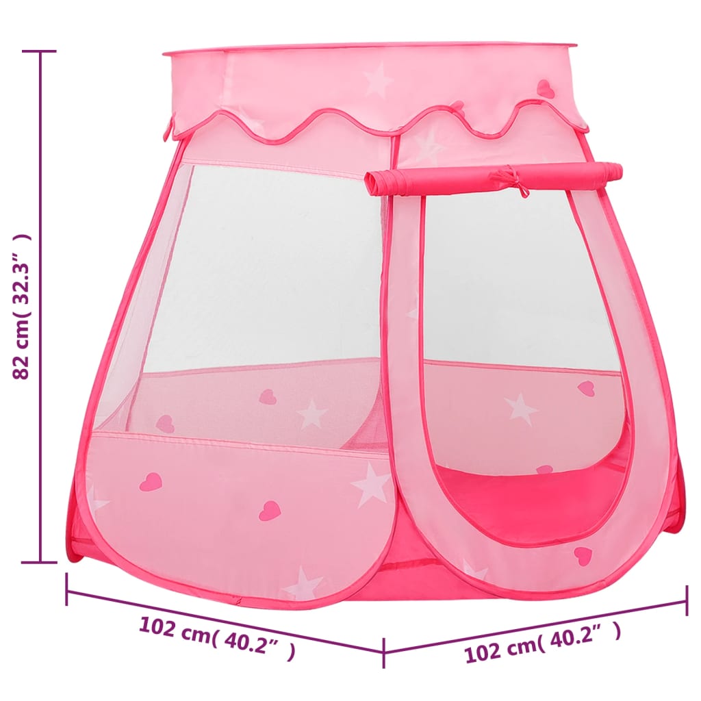 vidaXL laste mängutelk, roosa, 102 x 102 x 82 cm