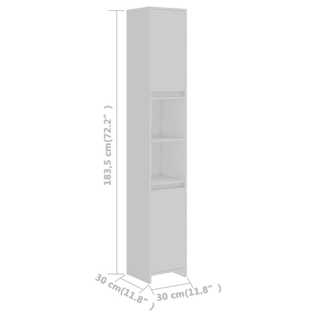 vidaXL 3-osaline vannitoamööbli komplekt, valge, puitlaastplaat