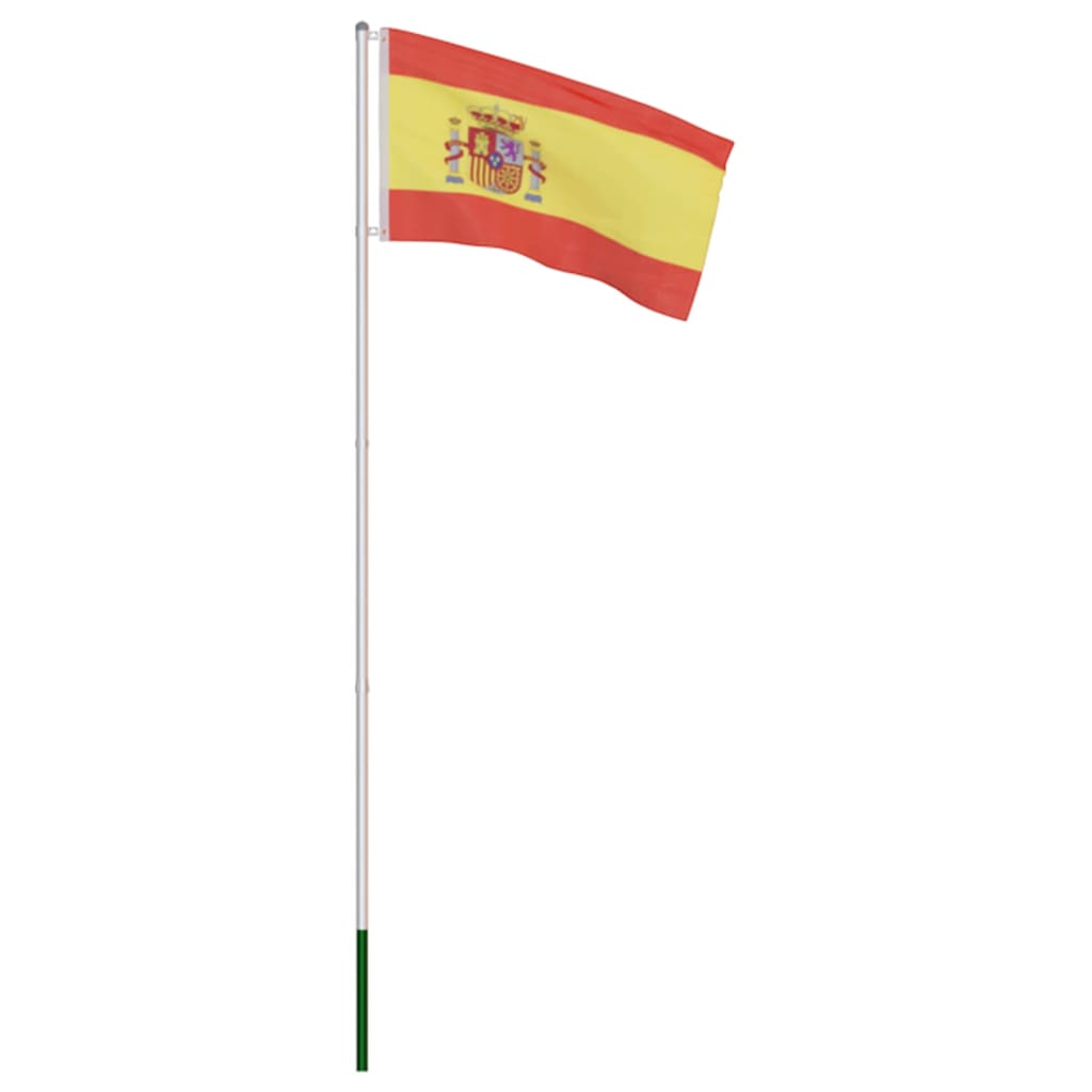 vidaXL Hispaania lipp ja lipumast, alumiinium, 4 m