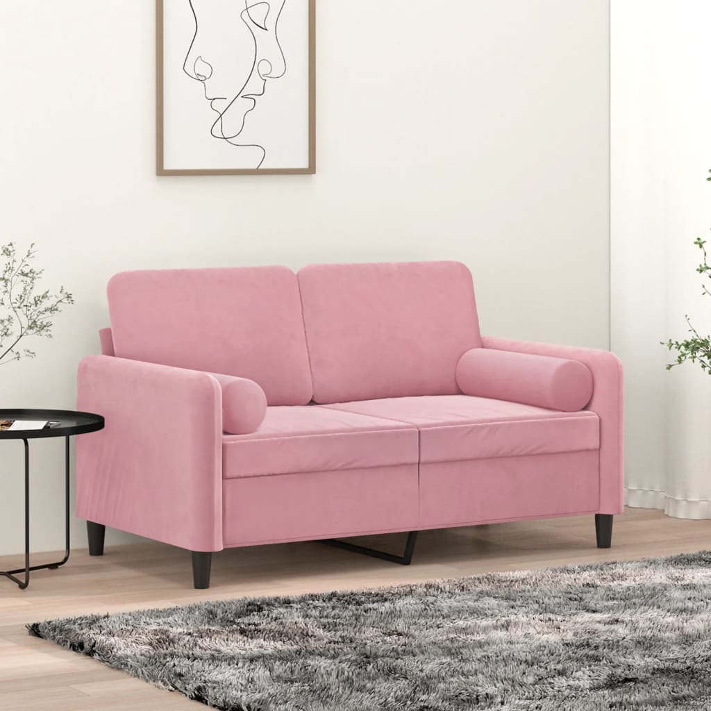 vidaXL dekoratiivpadjad 2 tk, roosa, Ø15 x 50 cm, samet