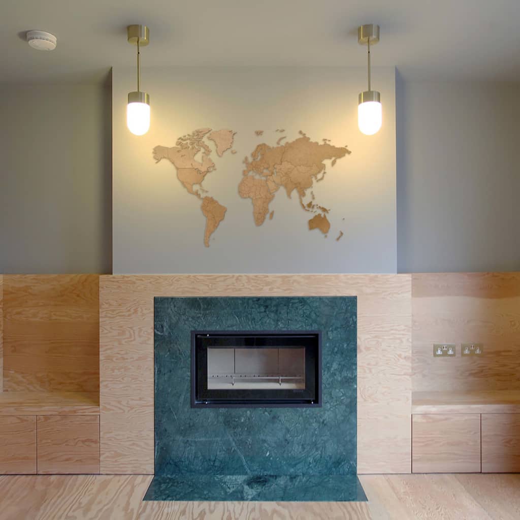 MiMi Innovations puidust seina maailmakaart, "Luxury" pruun, 130x78 cm