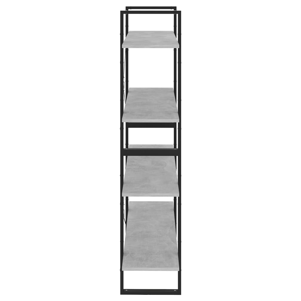 vidaXL 4-korruseline raamaturiiul, 100x30x140 cm, betoonhall