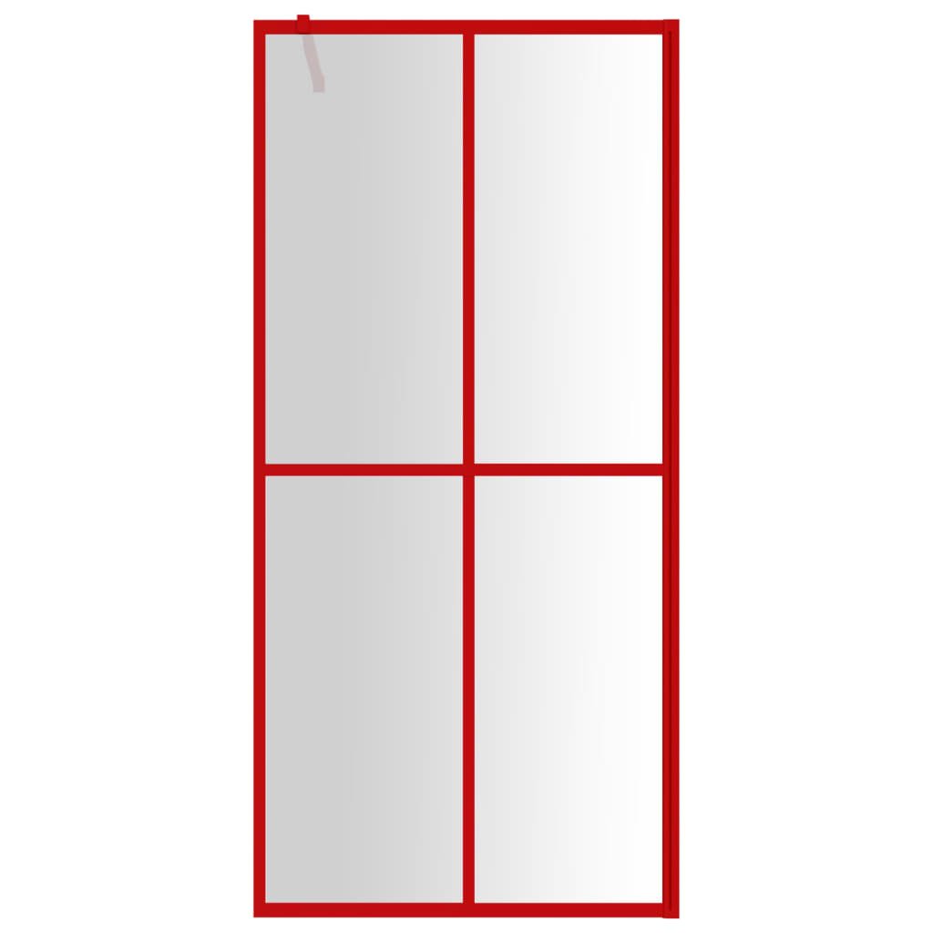 vidaXL dušinurga sein, läbipaistev ESG-klaas, punane, 80 x 195 cm
