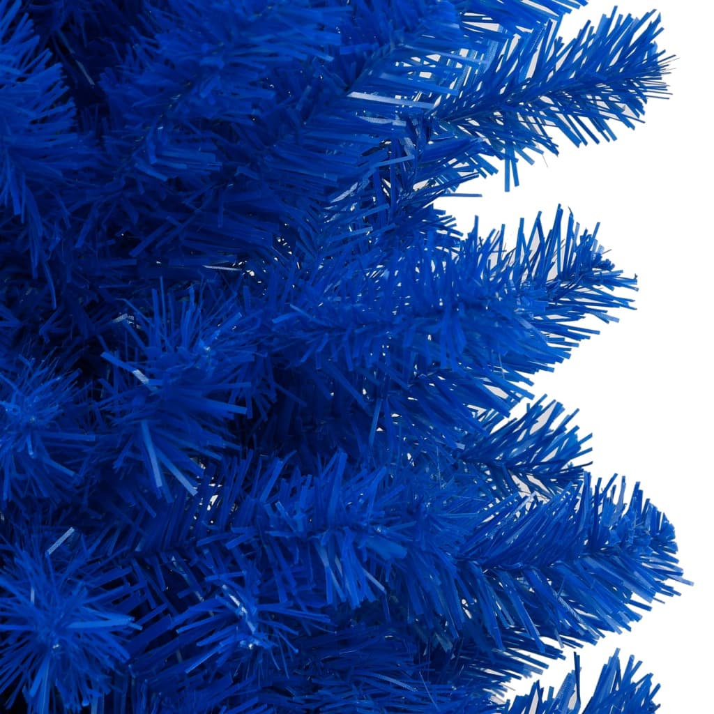 vidaXL valgustusega kunstkuusk kuulidega, sinine, 120 cm, PVC