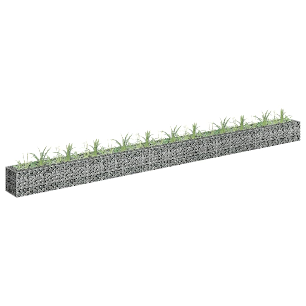vidaXL gabioon-taimelava, tsingitud teras, 450 x 30 x 30 cm