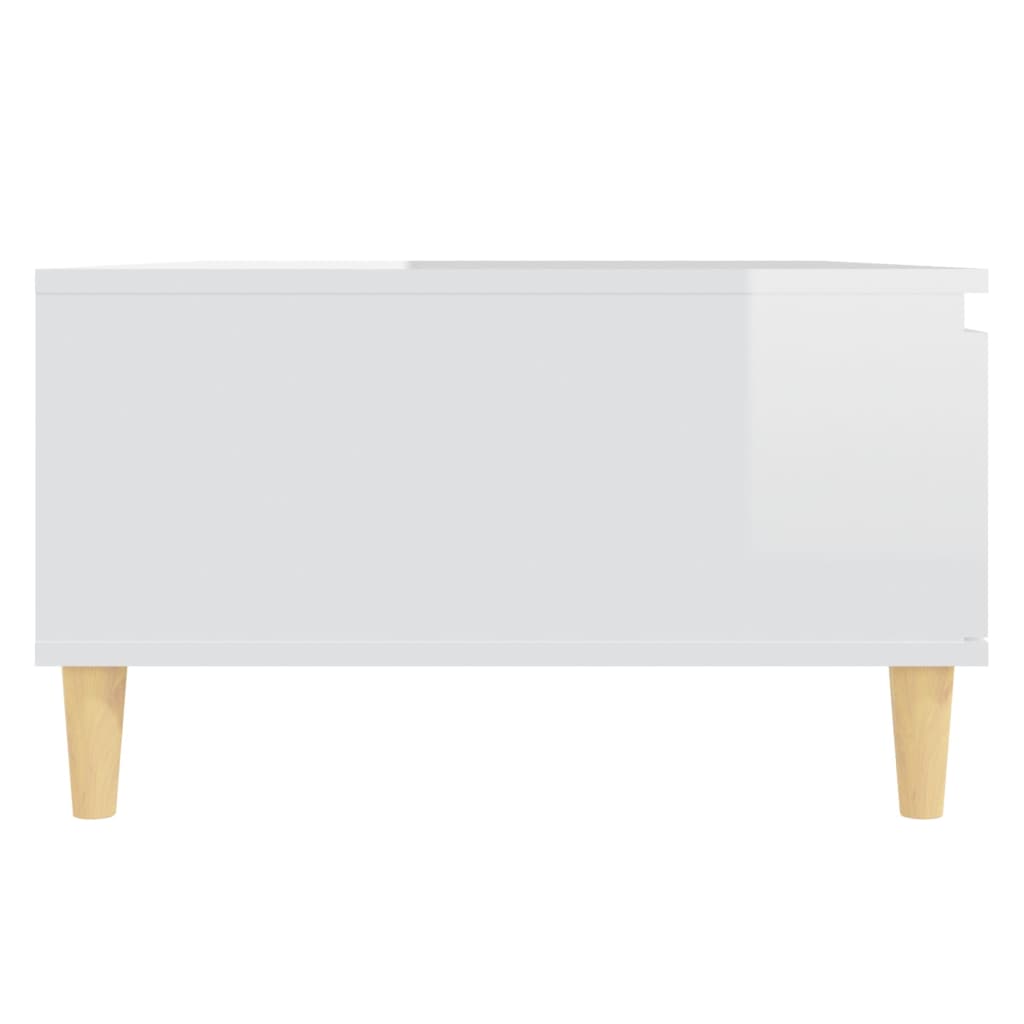 vidaXL kõrgläikega kohvilaud, valge, 90x60x35 cm puitlaastplaat
