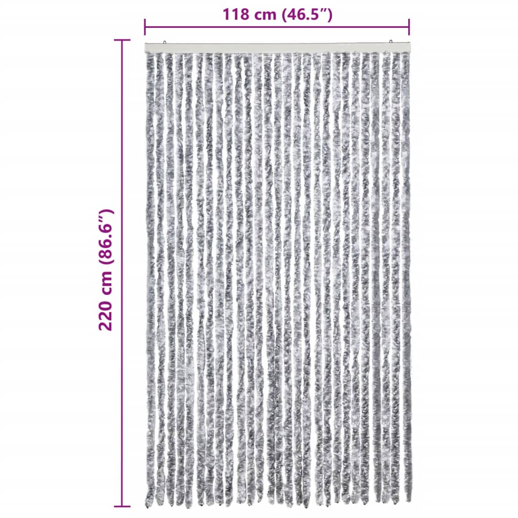 vidaXL putukakardin valge ja hall, 120 x 220 cm, šenill