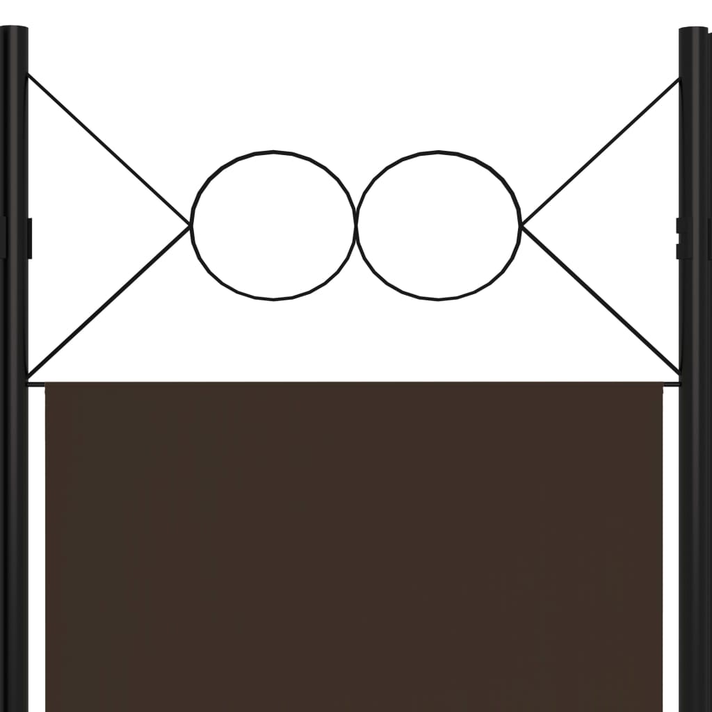 vidaXL 6 paneeliga ruumijagaja, pruun, 240 x 180 cm