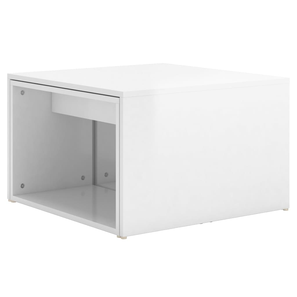 vidaXL 3 tk kohvilaudade komplekt, kõrgläikega valge, 60x60x38 cm