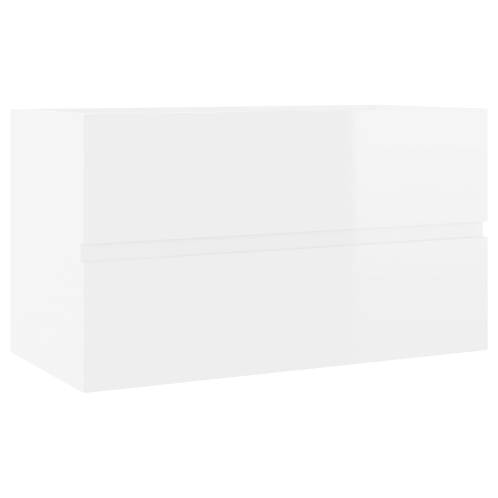 vidaXL valamukapp, kõrgläikega valge, 80 x 38,5 x 45 cm, puitlaastplaat
