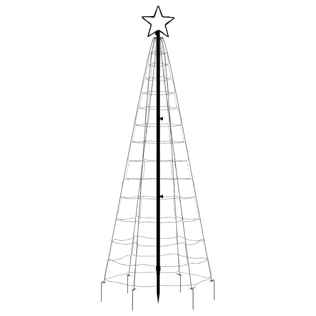 vidaXL koonusekujuline valgustusega jõulupuu 220 LEDi soe valge 180 cm
