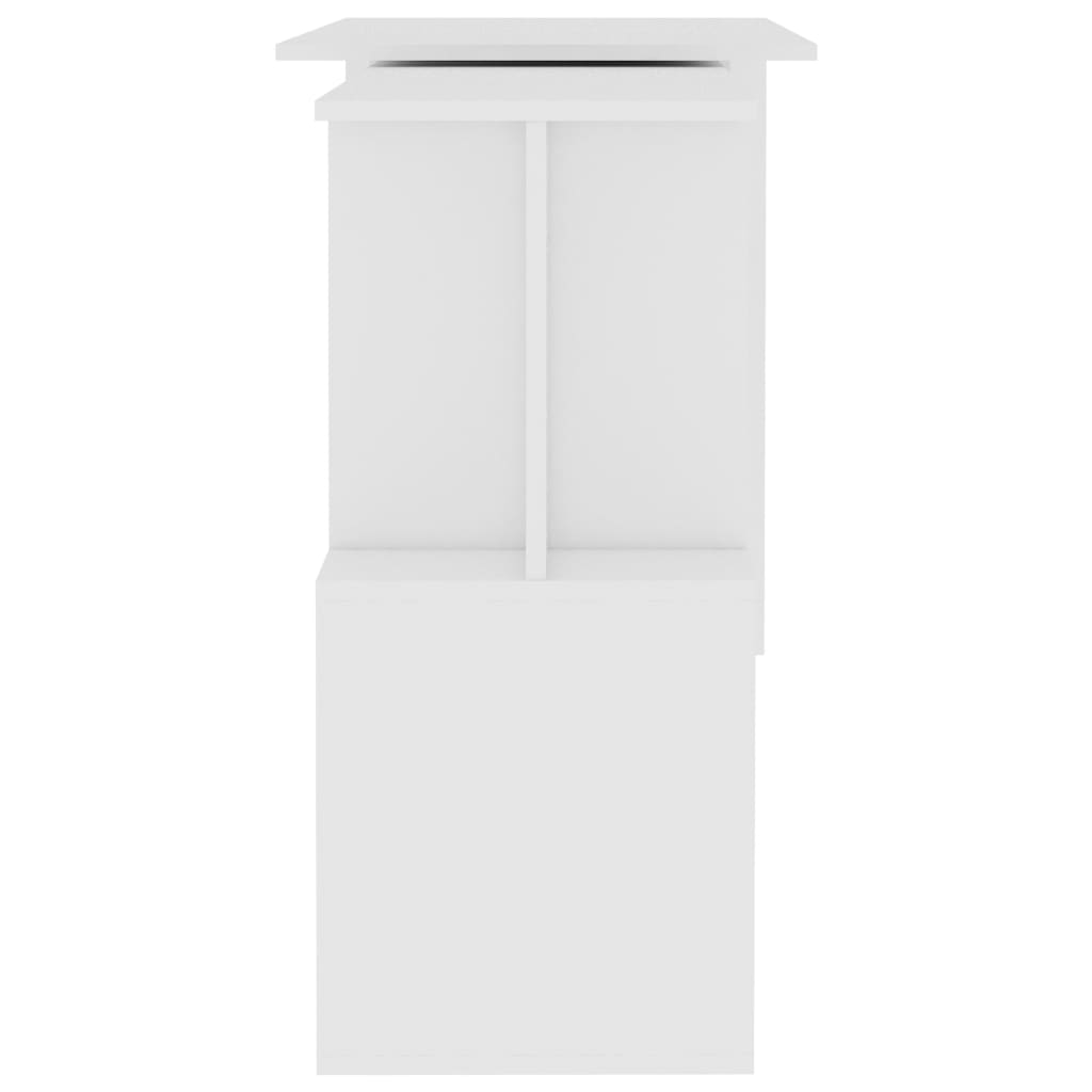 vidaXL nurga kirjutuslaud, valge 200 x 50 x 76 cm puitlaastplaat