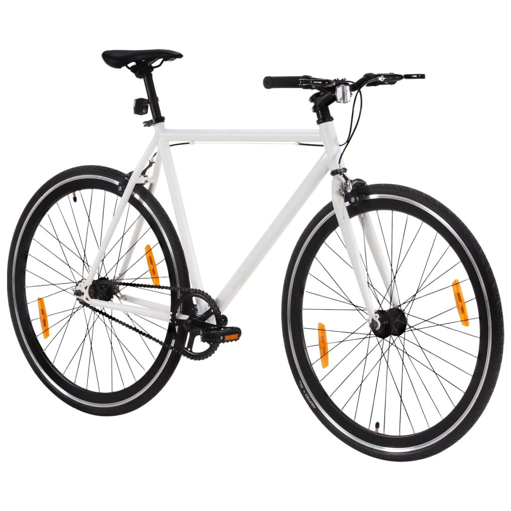 vidaXL ühekäiguline jalgratas, valge ja must, 700C 59 cm