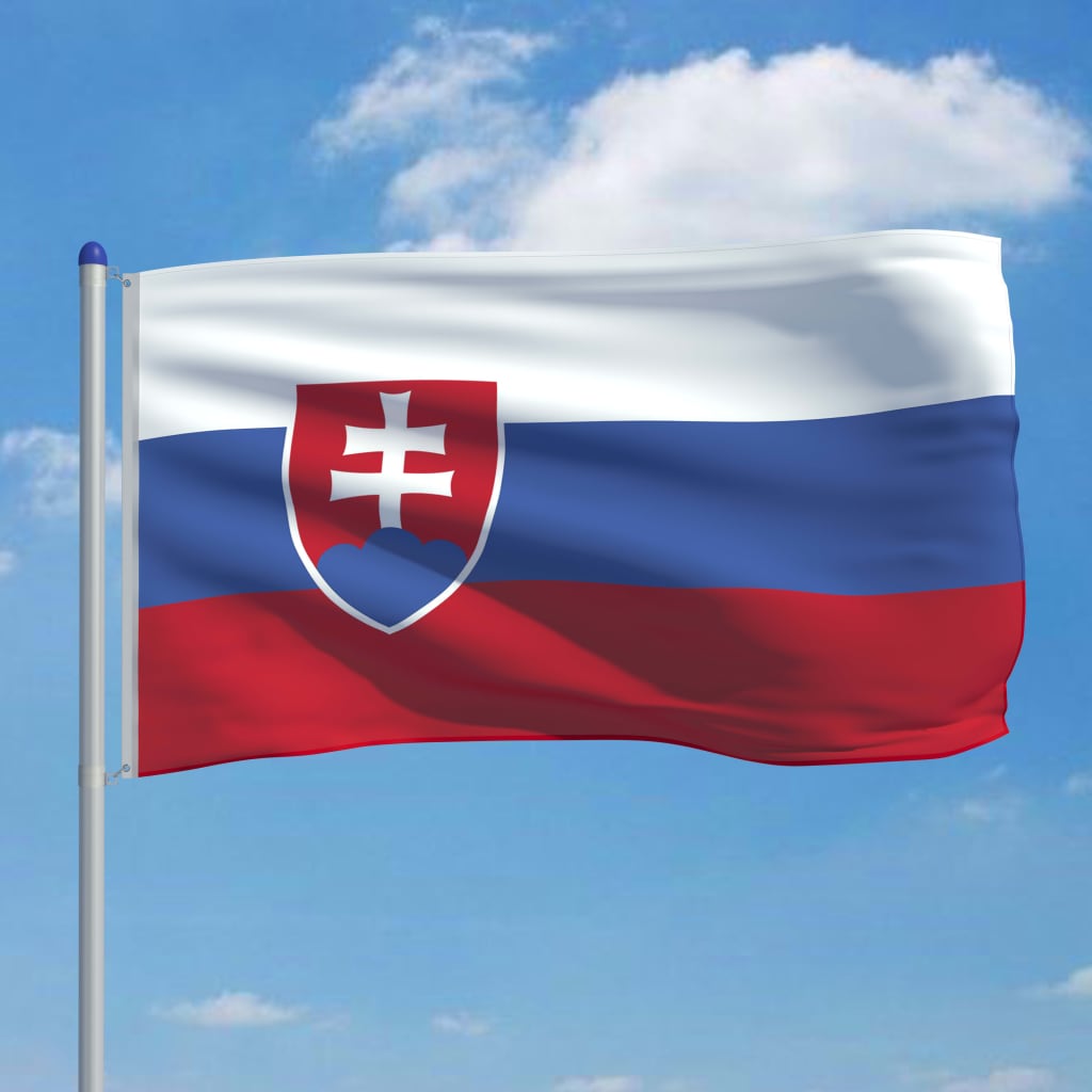 vidaXL Slovakkia lipp ja lipumast, alumiinium, 6 m