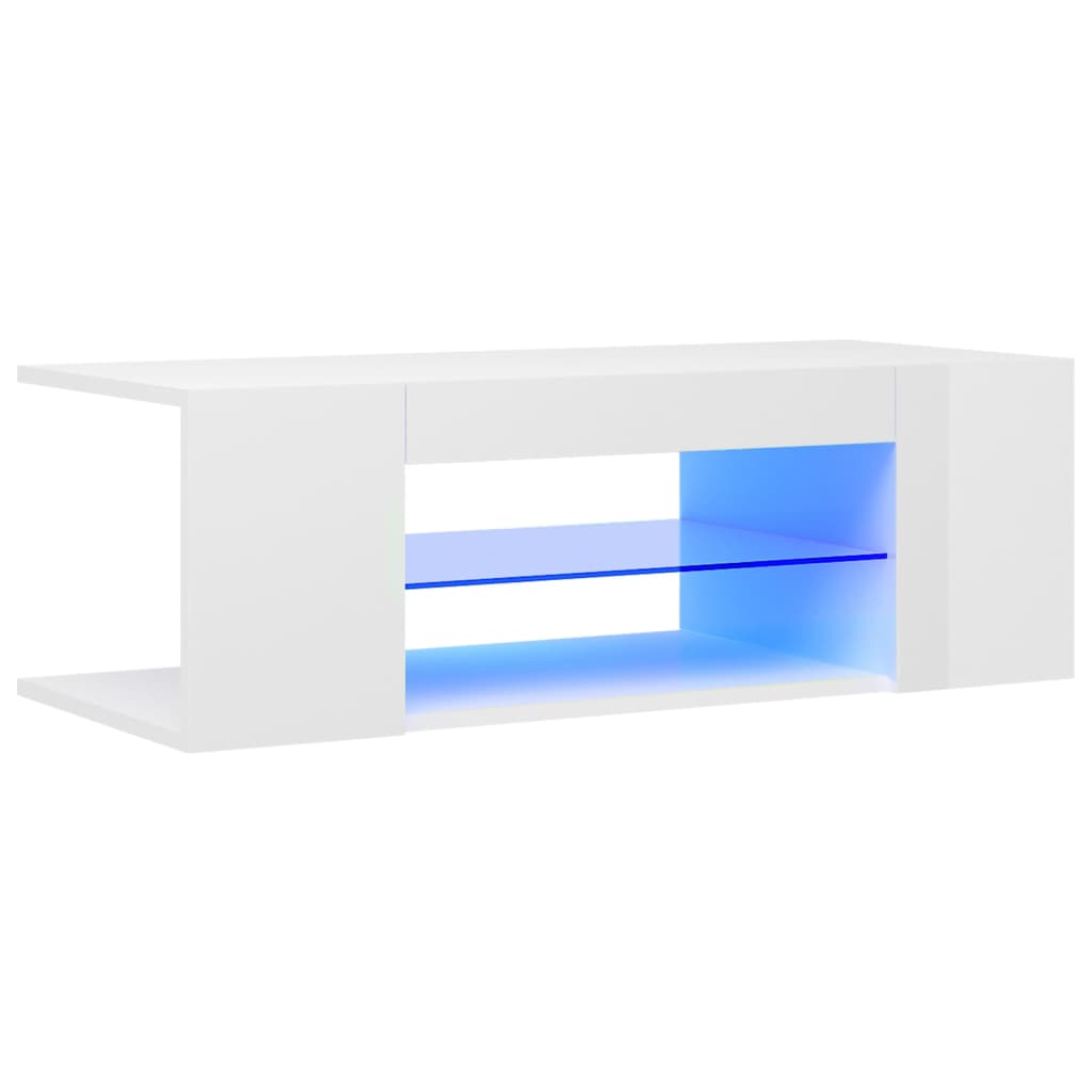 vidaXL telerialus LED-tuledega, kõrgläikega, valge, 90 x 39 x 30 cm