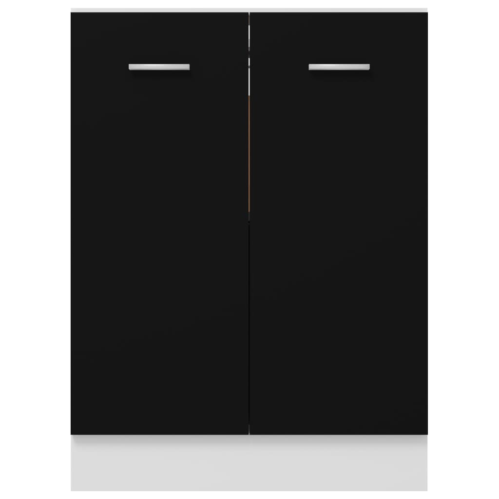 vidaXL alumine köögikapp, must, 60 x 46 x 81,5 cm, puitlaastplaat