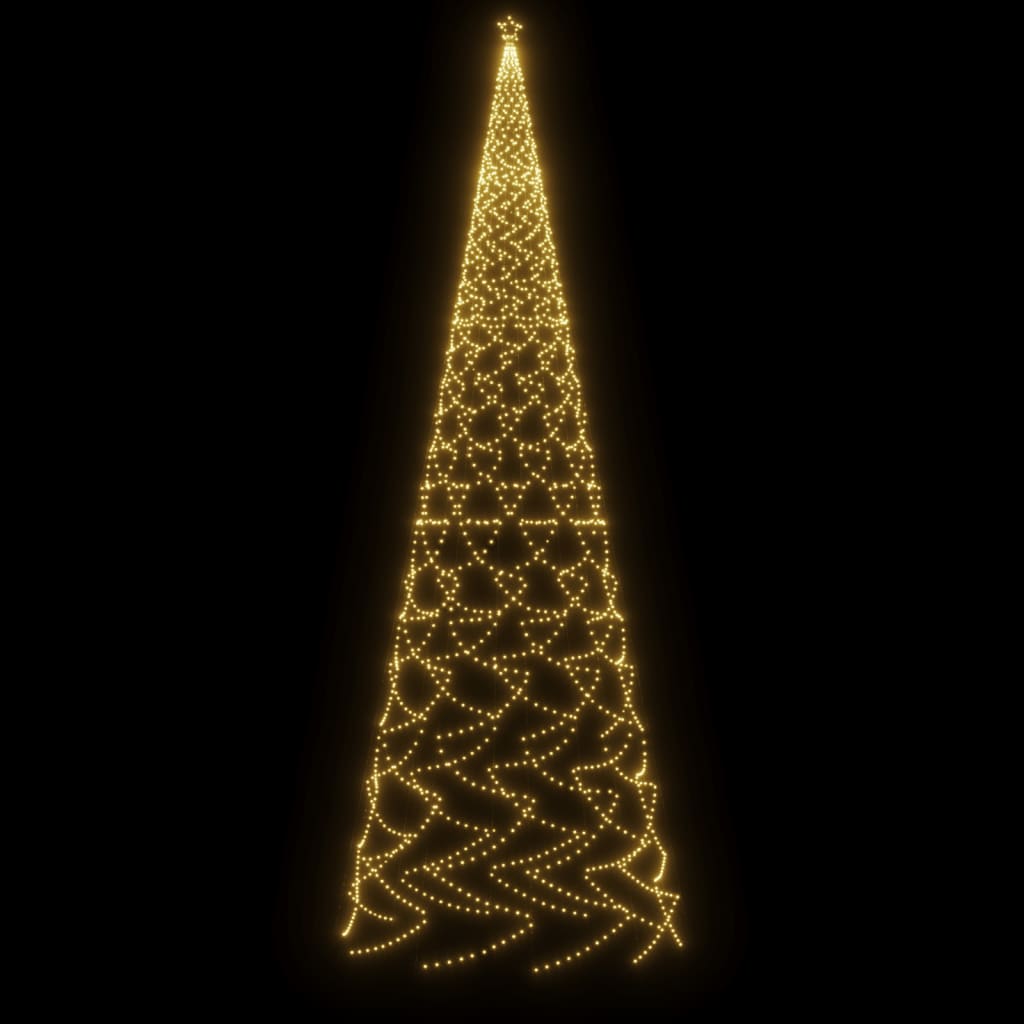 vidaXL jõulupuu vaiaga, soe valge, 3000 LEDi, 800 cm