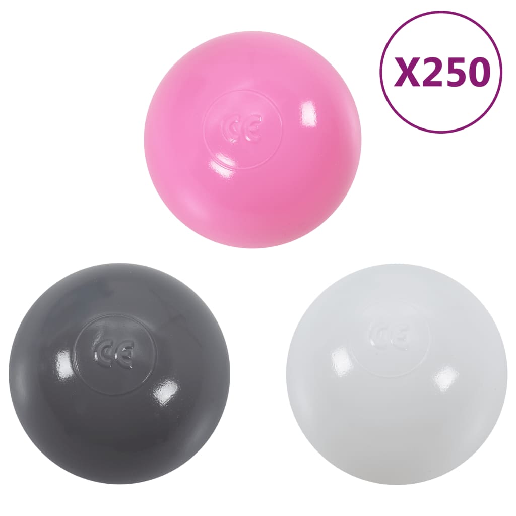 vidaXL laste mängutelk, 250 palliga, roosa, 102 x 102 x 82 cm