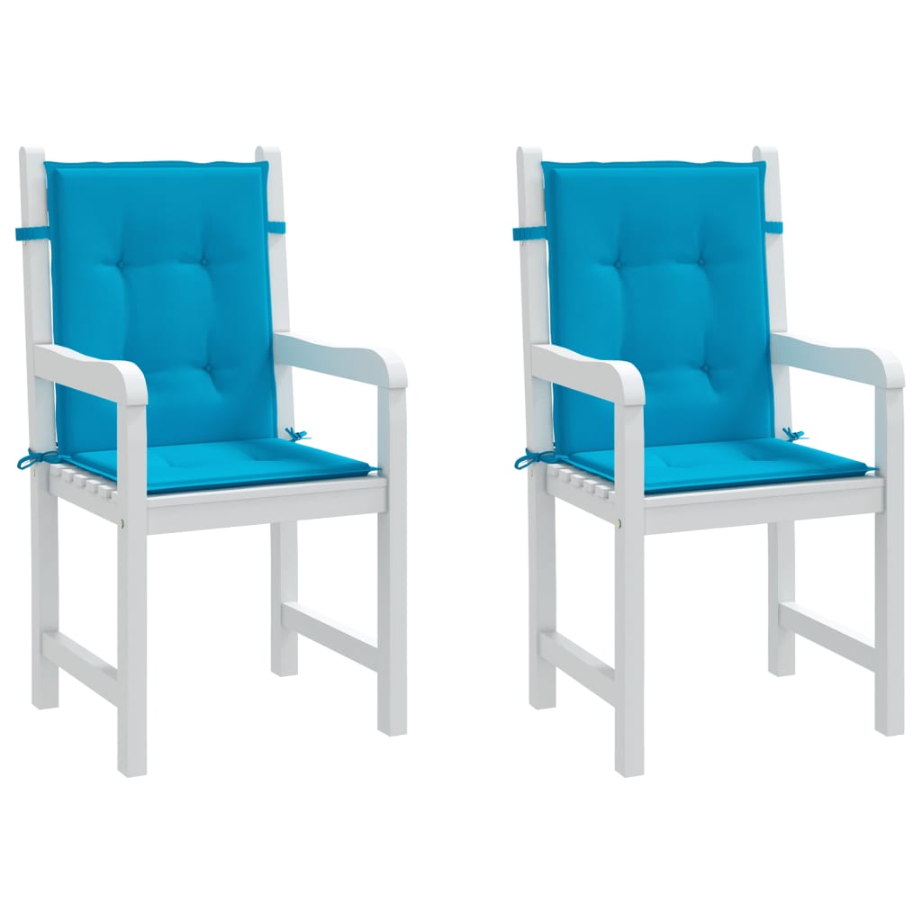 vidaXL madala seljatoega toolipadjad 2 tk sinine 100x50x7 cm kangas