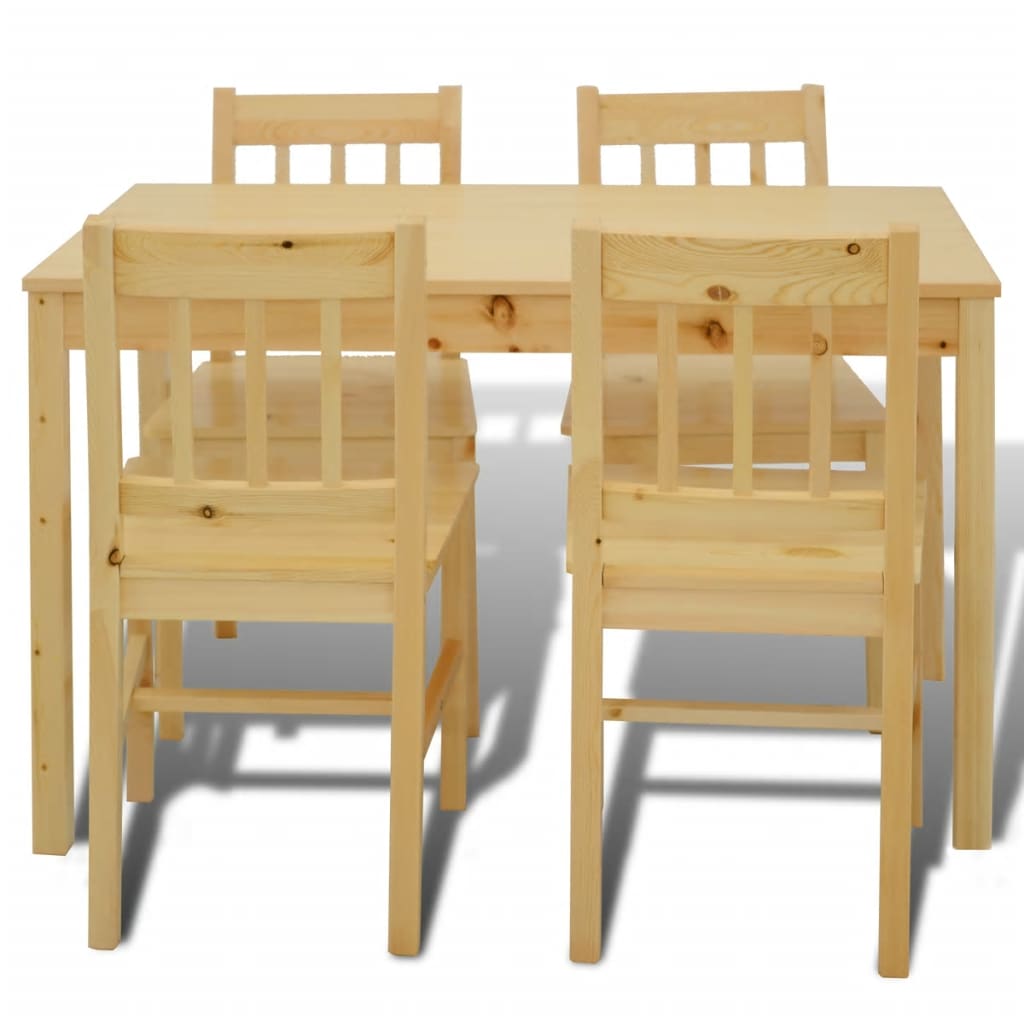 Naturaalsest puidust söögilaud 4 tooliga
