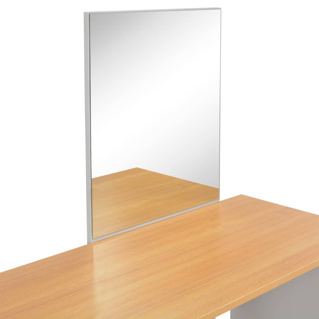 vidaXL peegli ja pingiga tualettlaud, hall, 104 x 45 x 131 cm
