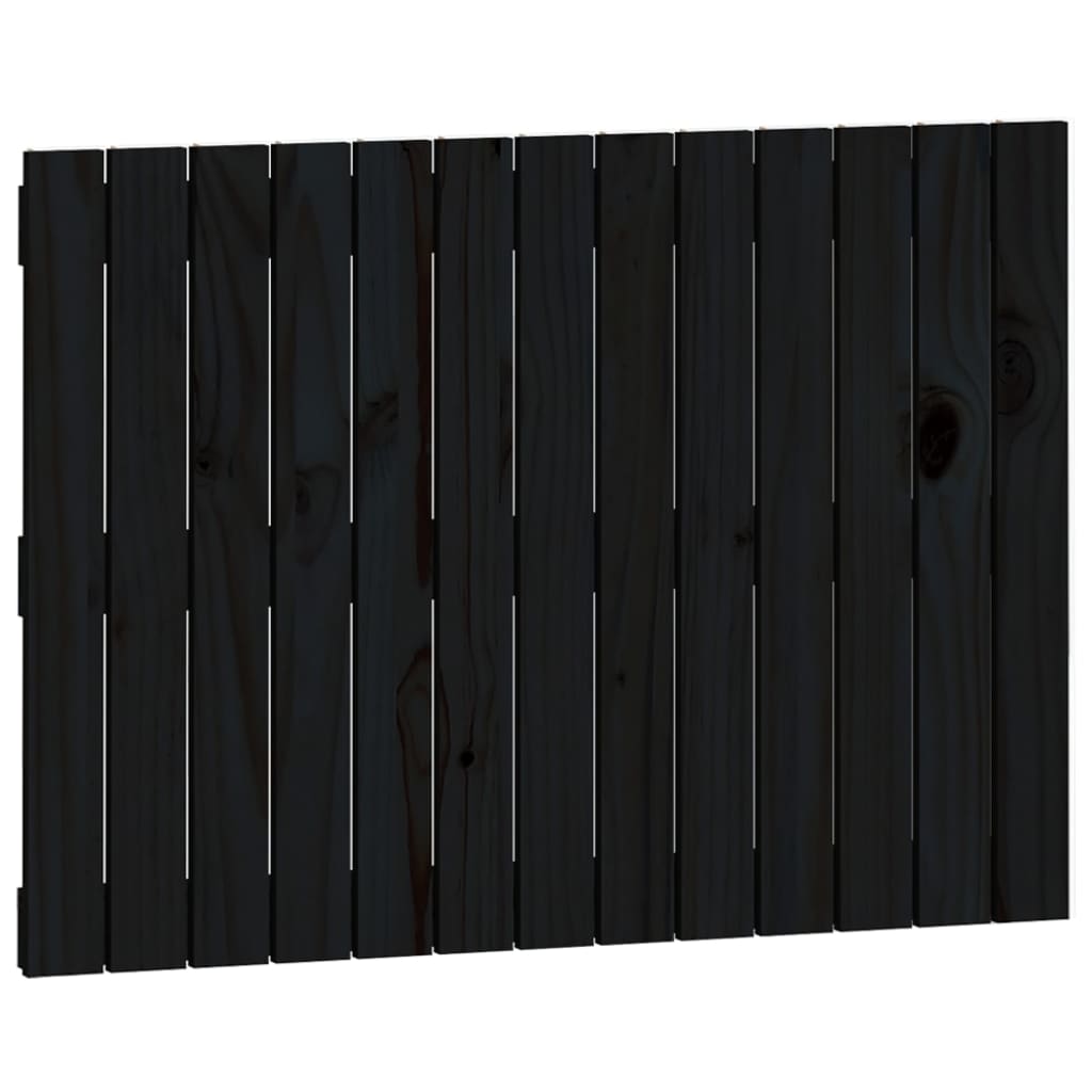 vidaXL seinale kinnitatav voodipeats, must, 82,5x3x60 cm, männipuit