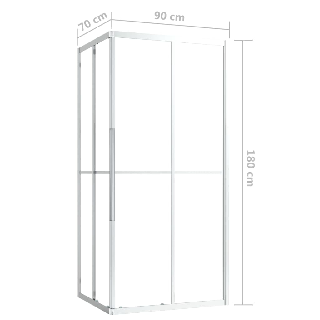 vidaXL dušikabiin, ESG-klaas, 90x70x180 cm