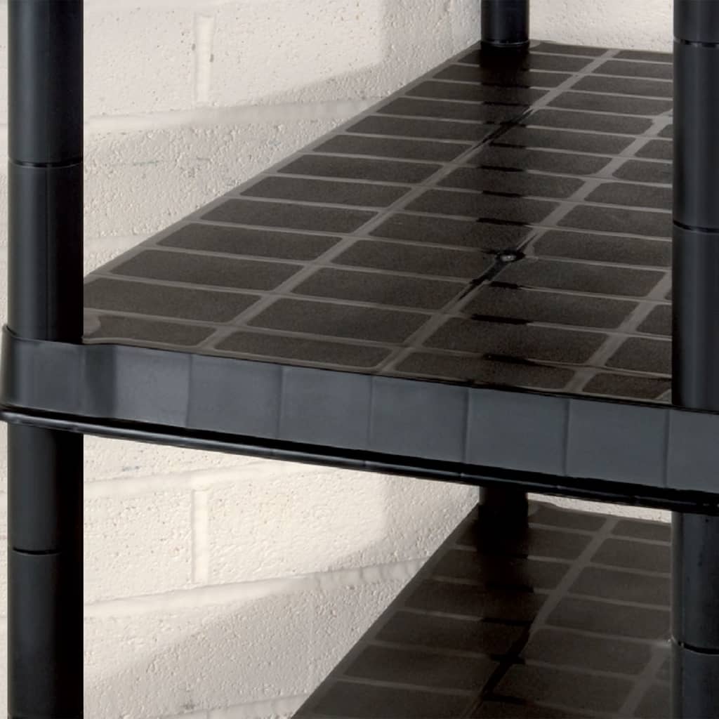vidaXL hoiuriiul, 5-korruseline, must, 274,5 x 45,7 x 185 cm, plast