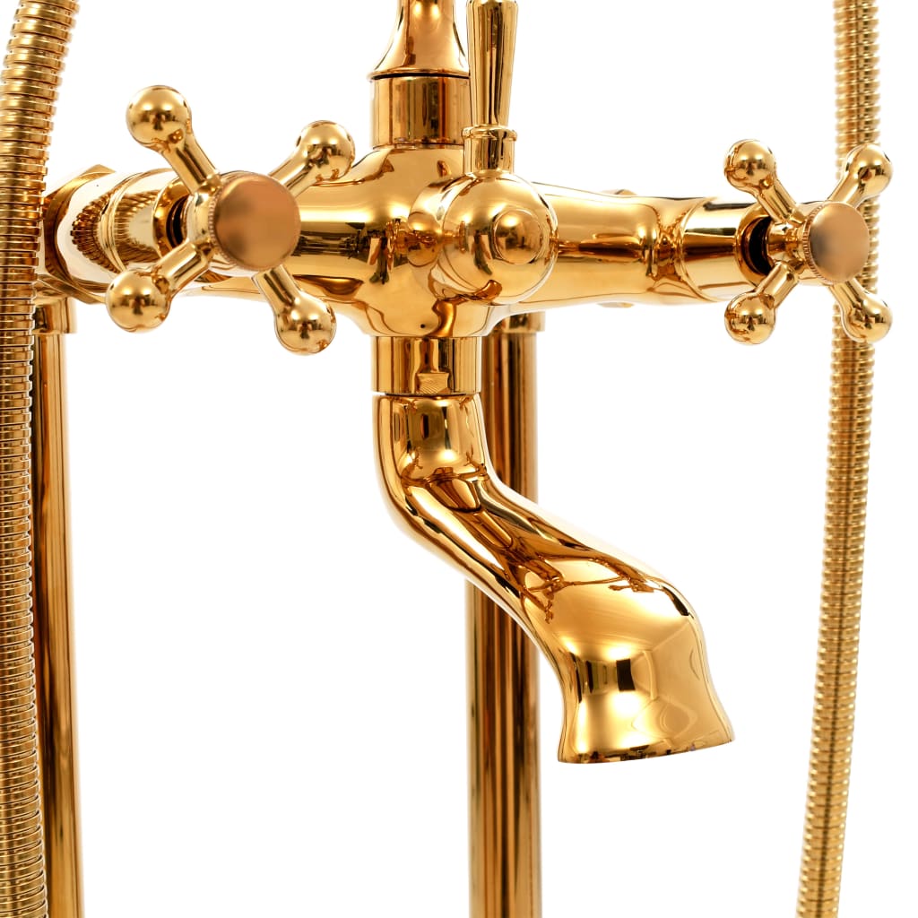 vidaXL iseseisev vannikraan, roostevaba teras, 99,5 cm, kuldne