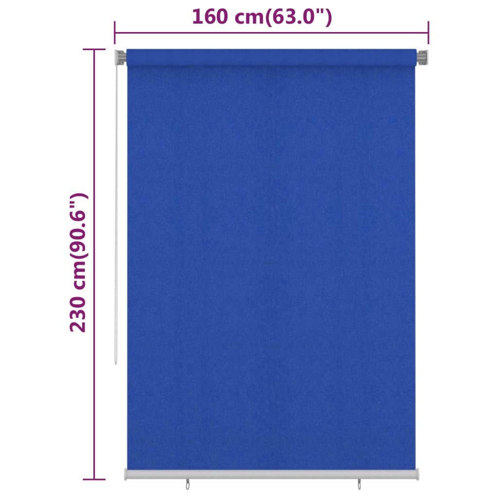 vidaXL väliruloo 160 x 230 cm, sinine, HDPE