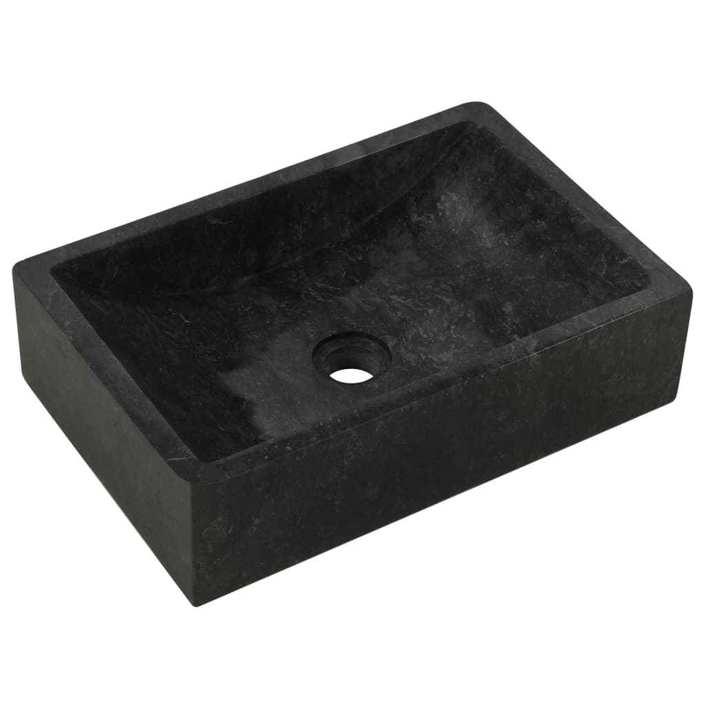 vidaXL vannitoakapp mustade marmorvalamutega, tiikpuu