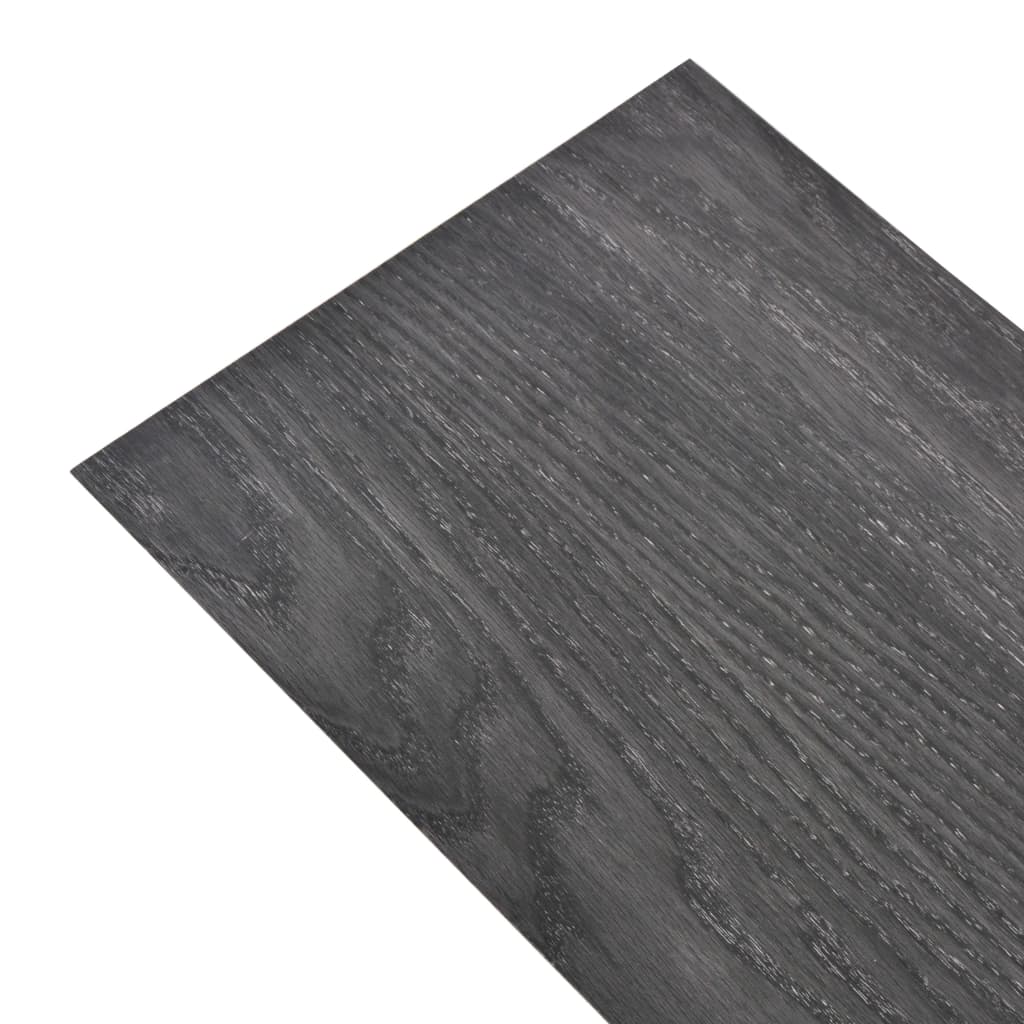vidaXL mitte iseliimuvad PVC põrandalauad 4,46 m², 3 mm must