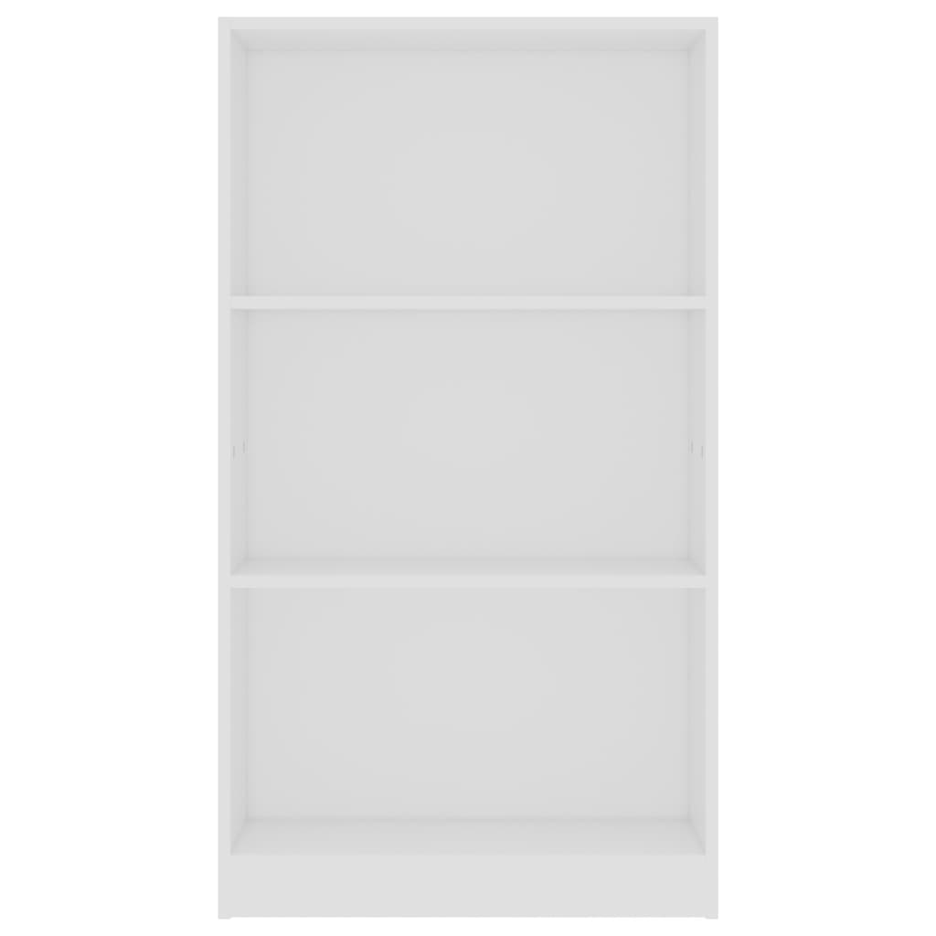 vidaXL 3-korruseline raamaturiiul valge 60x24x108 cm tehispuit