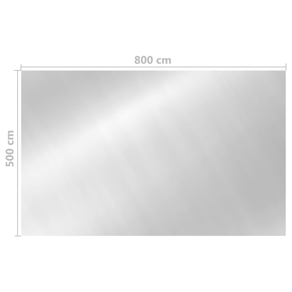 vidaXL kandilise basseini kate, 800 x 500 cm, PE, hõbedane