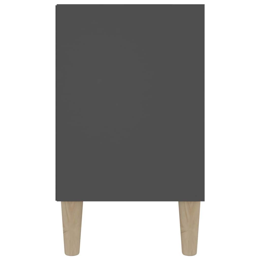 vidaXL puitjalgadega telerikapp, kõrgläikega hall, 103,5x30x50 cm