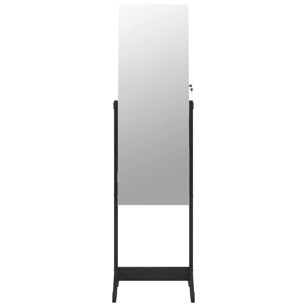 vidaXL eraldiseisev peegliga ehetekapp, must, 42 x 38 x 152 cm