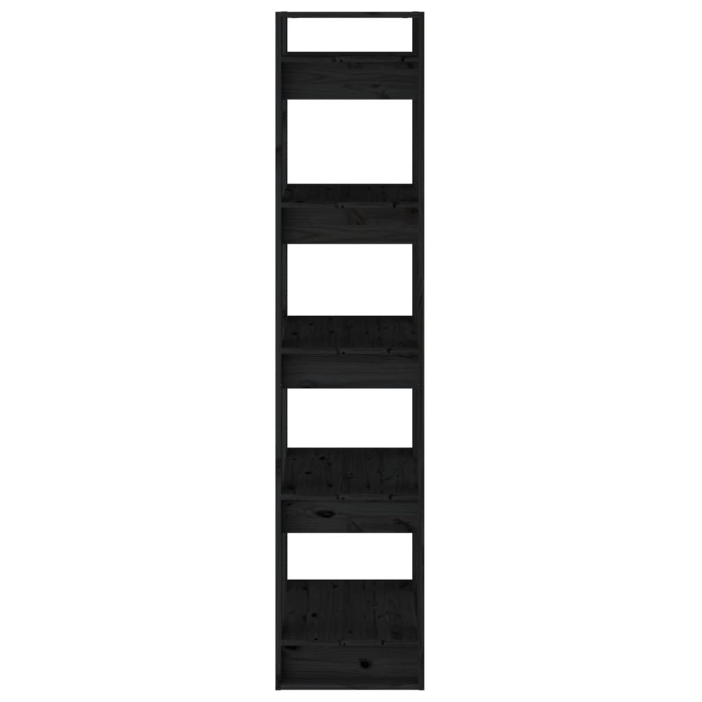 vidaXL raamaturiiul/ruumijagaja, must, 41 x 35 x 160 cm, täismännipuit
