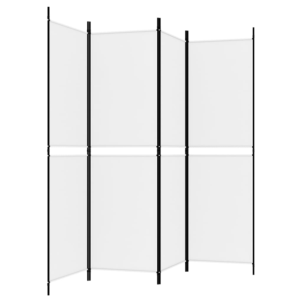 vidaXL 4 paneeliga ruumijagaja, valge, 200 x 180 cm, kangas