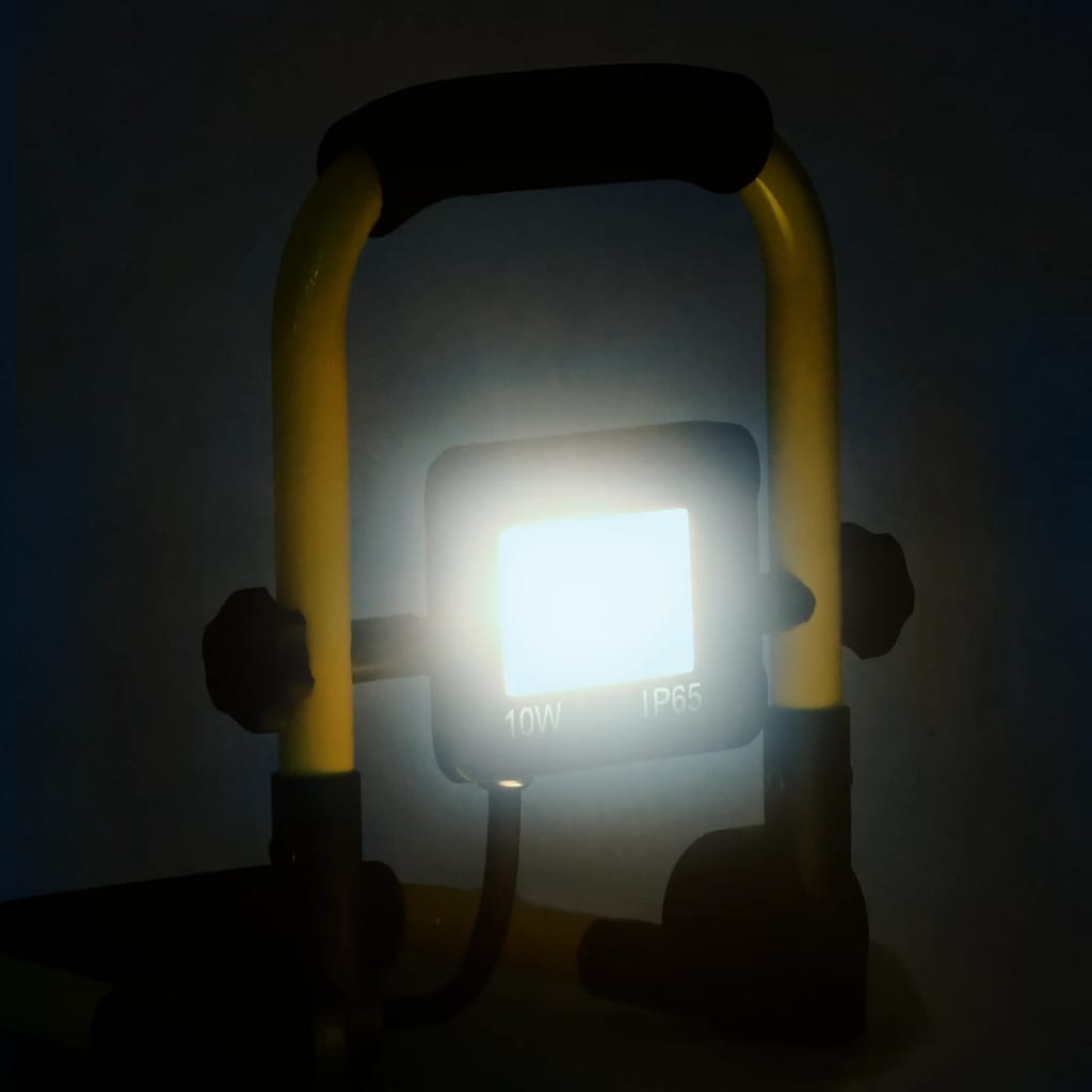 vidaXL käepidemega LED prožektor, 10 W, külm valge