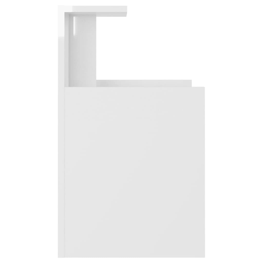 vidaXL öökapp, kõrgläikega valge, 40x35x60 cm, puitlaastplaat