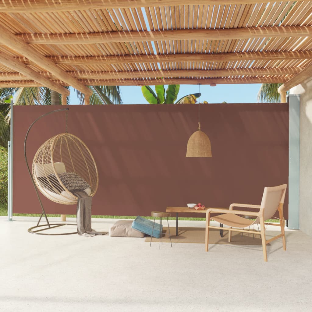 vidaXL lahtitõmmatav terrassi külgsein, 220 x 600 cm, pruun