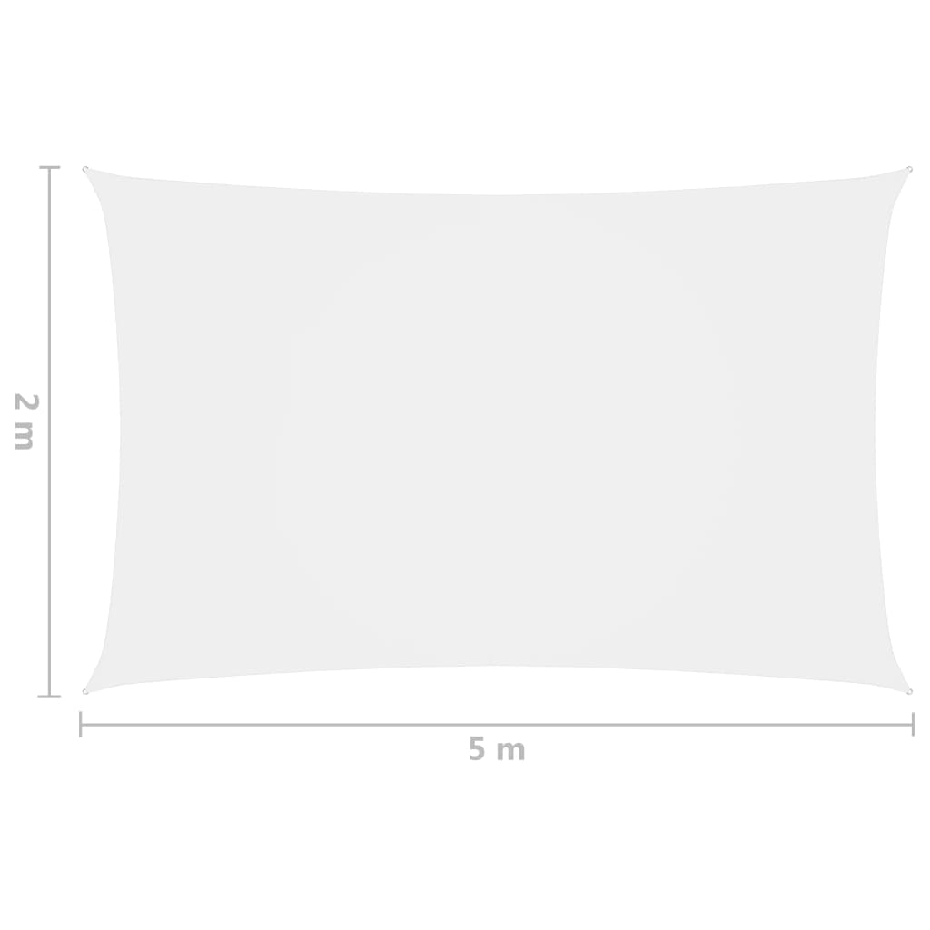vidaXL oxford-kangast päikesepuri, ristkülik, 2 x 5 m, valge