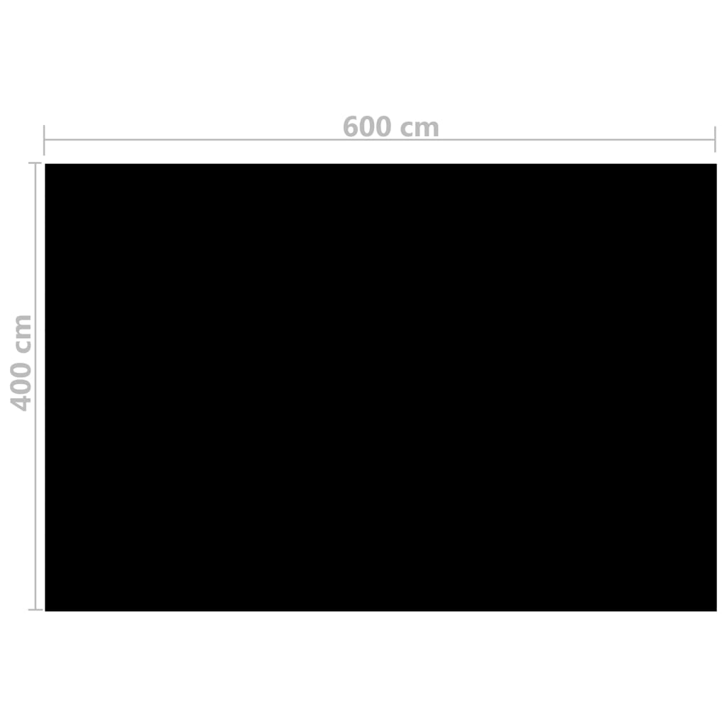 vidaXL kandilise basseini kate, 600 x 400 cm, PE, must