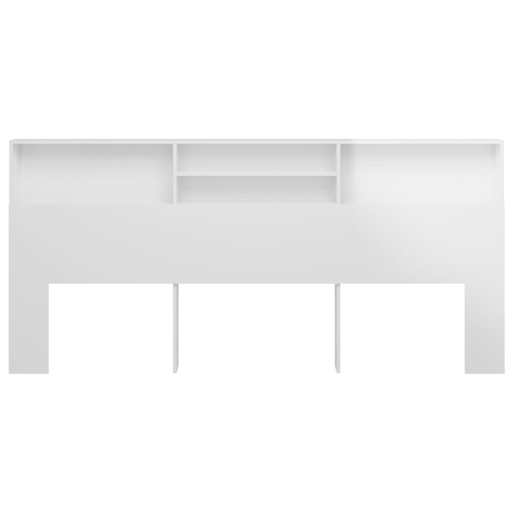 vidaXL voodipeatsi kapp, kõrgläikega valge, 220 x 19 x 103,5 cm
