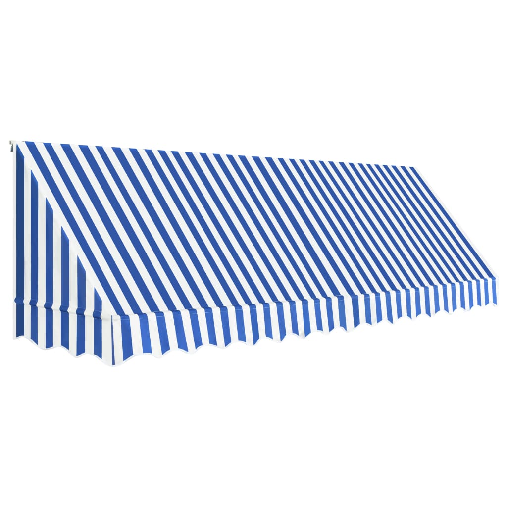 vidaXL bistroo varikatus, 400 x 120 cm, sinine ja valge