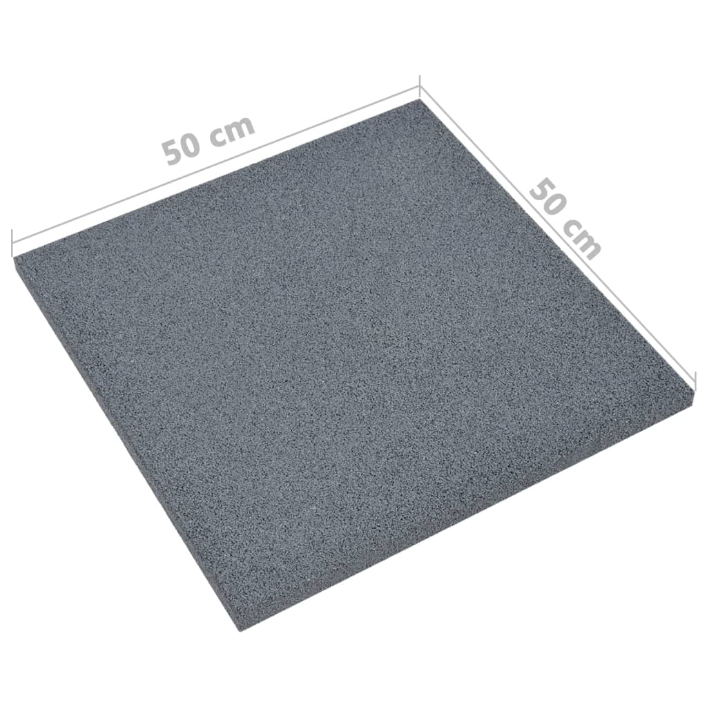 vidaXL põrandakaitsematid, 6 tk, kumm, 50 x 50 x 3 cm, hall