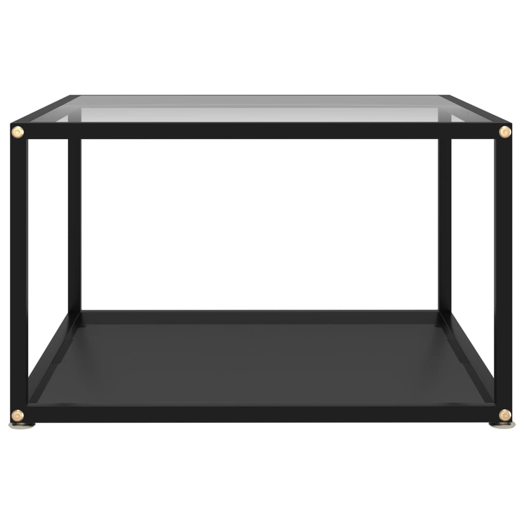 vidaXL kohvilaud, läbipaistev ja must, 60x60x35 cm, karastatud klaas