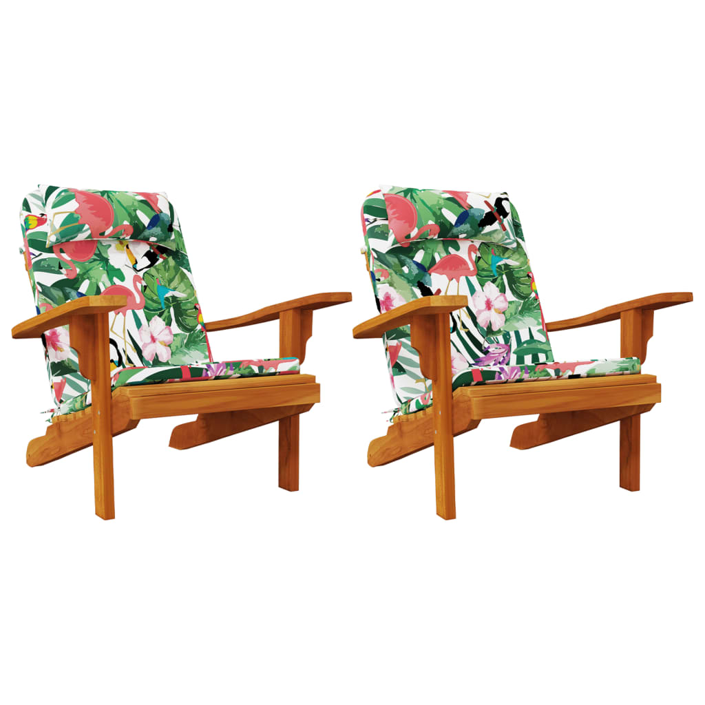 vidaXL Adirondack tooli istmepadjad 2 tk, mitmevärviline, kangas