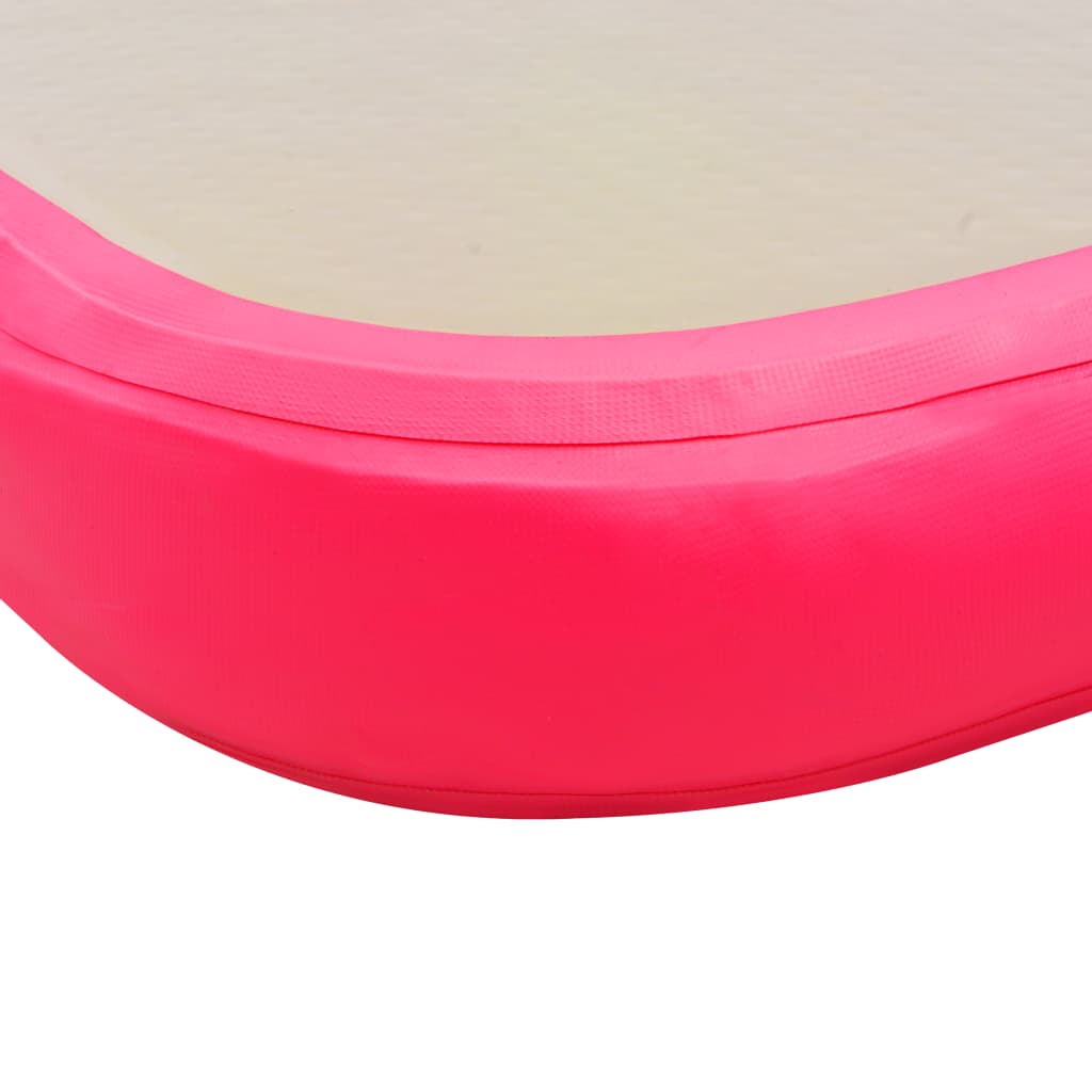 vidaXL täispumbatav võimlemismatt pumbaga 400 x 100 x 10 cm PVC roosa