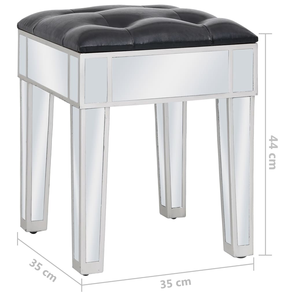 vidaXL peegeldava pinnaga tualettlaud tooliga, MDF ja klaas